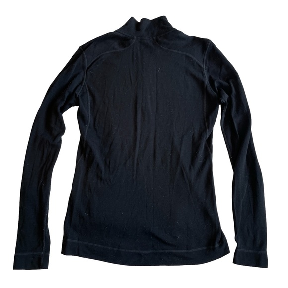 Smartwool Classic Thermal Merino Base Layer Black 1/4 Zip Pullover XL Women’s - Picture 4 of 10